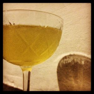 An image of the Waldorf cocktail submitted by n0tquitethere that contains Lemon, London Dry Gin and Swedish Flaggpunsch