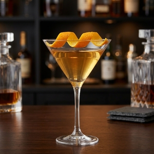 An image of the Weeski cocktail submitted by Toby that contains Irish Whiskey, Lillet Blanc, Curaçao Triple Sec, Orange Bitters and Orange