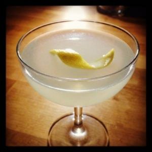 An image of the Witch's Kiss cocktail submitted by Toby that contains Blanco Tequila, Lemon, Strega, Apple Butter and Lemon
